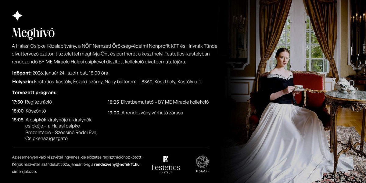 Meghívó a a keszthelyi Festetics-kastélyba - divatbemutató